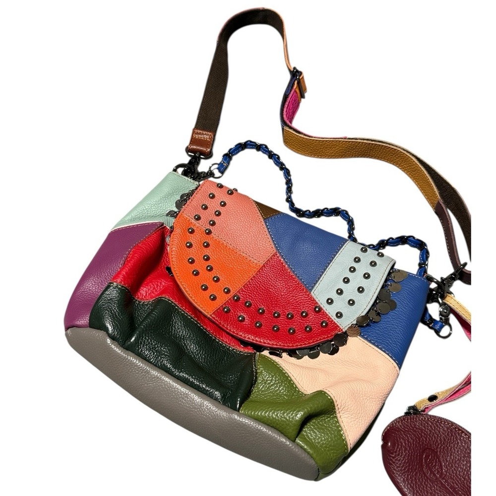 Ameri-Leather Leather Handbag Multicolor Soft Lea… - image 5